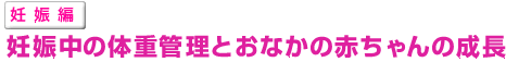 妊娠中の体重管理とおなかの赤ちゃんの成長